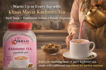 Enjoy the warmth of every sip with Khaas Mayar Kashmiri Tea